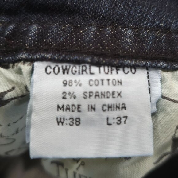 Cowgirl Tuff Co. Womens Dark Wash Bootcut Jeans 38 Denim Pants 37" Inseam - Picture 7 of 7